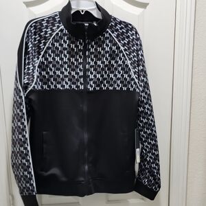 Karl Lagerfeld Monochrome Houndstooth Bomber Jacket
